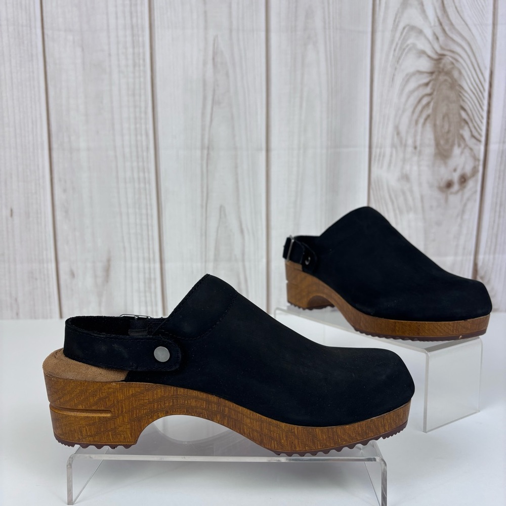 White Mountain Being Leather Platform Slingback Clogs Mules Adjustable Strap 7.5 - Picture 2 of 16